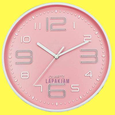 Jam Dinding Analog Polos Minimalis Nikko Pink JDNINK2821PIN