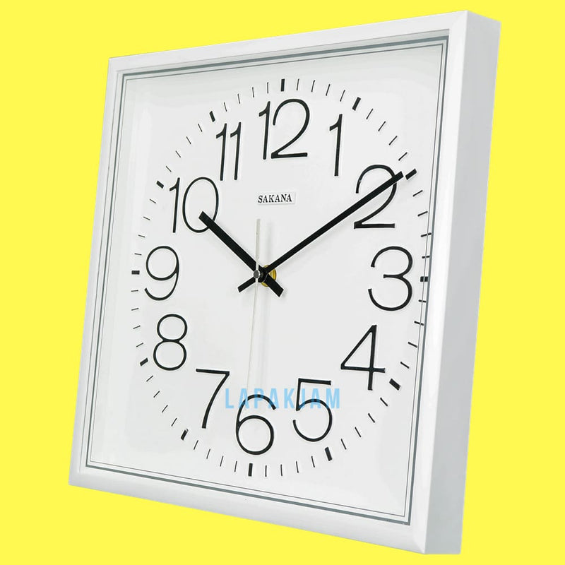Jam Dinding Analog Polos Minimalis Sakana Putih JDSA007PUT