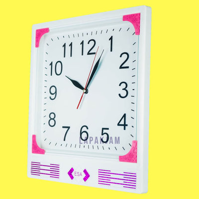 Jam Dinding Analog Polos Minimalis Esa Pink JDESA466PIN