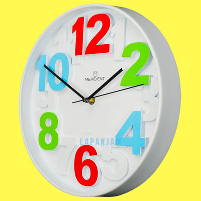 Jam Dinding Analog Polos Minimalis Meridient Putih JDME9755PUT