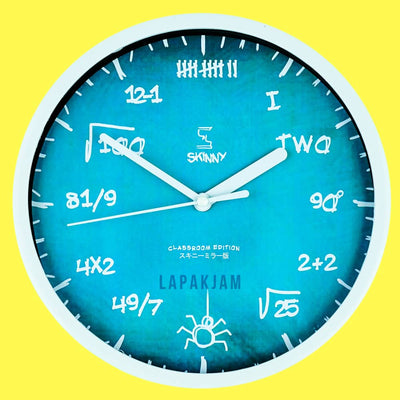 Jam Dinding Analog Polos Minimalis Skinny Biru Chalk JDSKINCLASSK1123-BIRCHA