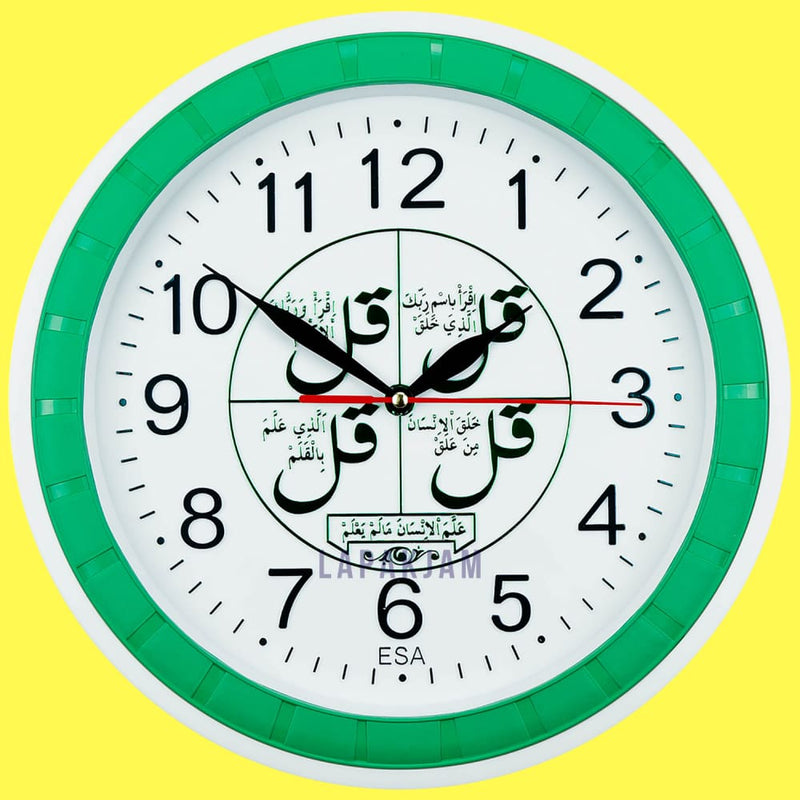 Jam Dinding Analog Polos Minimalis Esa Hijau JD068ESA779HIJ