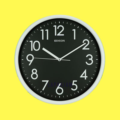 Jam Dinding Analog Dekorasi Rumah Minimalis Murah Besar Edison EDW 315 -T5 Biru Tua Putih Lucu