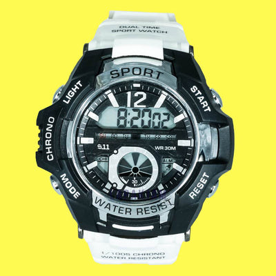 Jam Tangan Digital Sporty 511-B6 Putih Hitam JA511-B6DPUTHIT