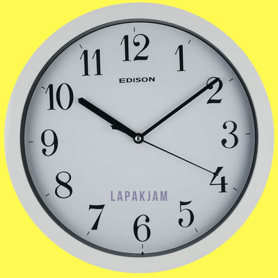 Jam Dinding Analog Polos Minimalis Edison Putih JDEDISEDW338-B7PUT