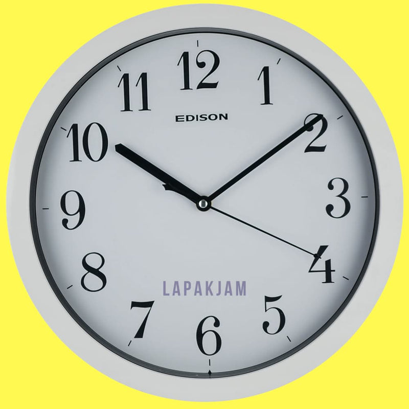 Jam Dinding Analog Polos Minimalis Edison Putih JDEDISEDW338-B7PUT