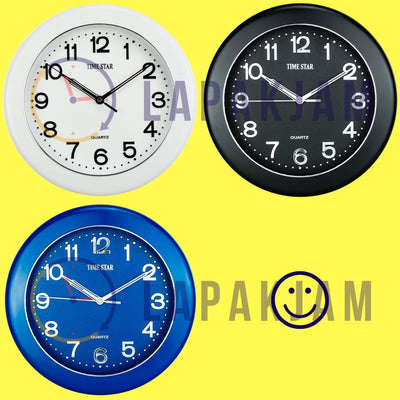 Jam Dinding Analog Polos Minimalis TimeStar Putih JD50219DWHI