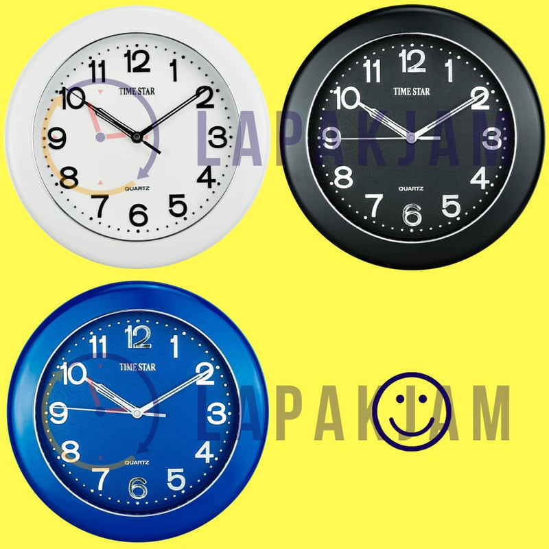 Jam Dinding Analog Polos Minimalis TimeStar Putih JD50219DWHI