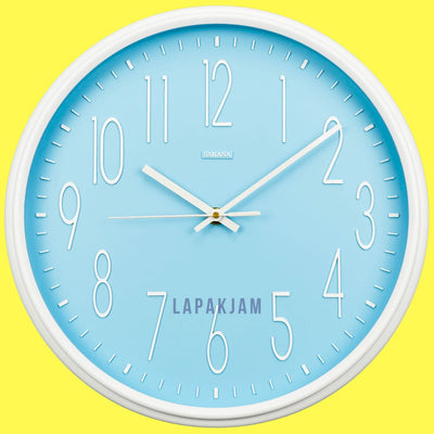 Jam Dinding Analog Polos Minimalis Sakana Biru JDSA44BIR
