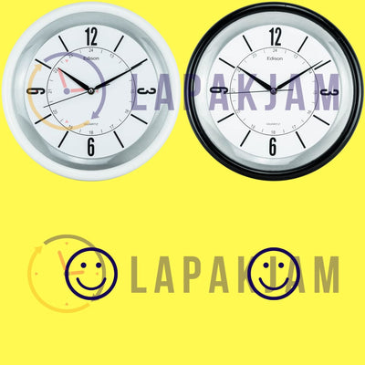 Jam Dinding Analog Polos Minimalis Edison Putih JDEDEDW33R-B2P