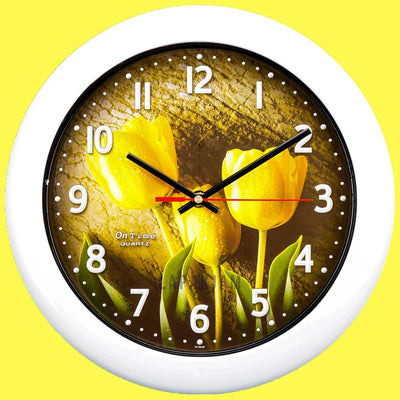 Jam Dinding Analog Bunga Ontime Putih JDON76-FL89